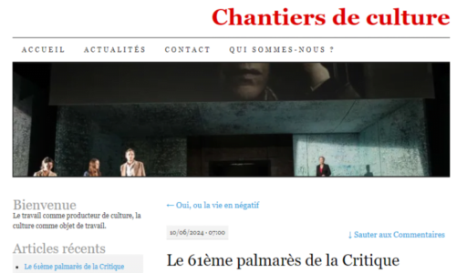 Chantiers de Culture, 10 juin 2024